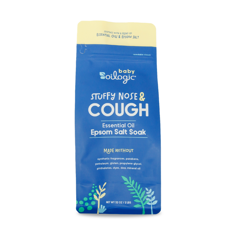 Stuffy Nose & Cough Essential Oil Epsom Salt Soak available at Meijer, Walmart, and Amazon